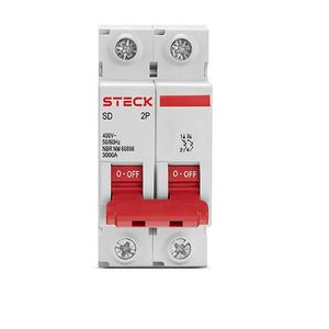 Disjuntor Bipolar 3kA Steck SDD62C 02a 04a 06a 10a 16a 20a 25a 32a 40a 50a 63a