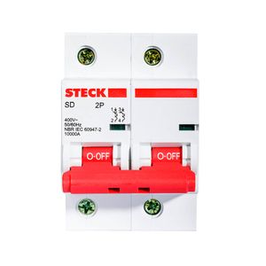 Disjuntor Bipolar 100A 2P CURVA C 10KA Steck SDD2C100