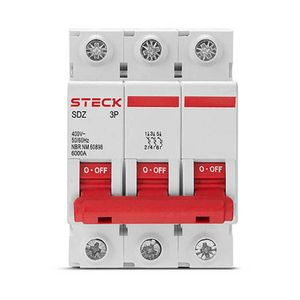 Disjuntor Trifásico 63A 3P CURVA C 6KA Steck SDZD63C63