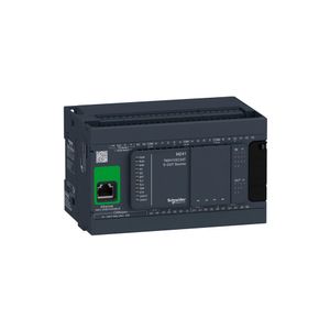 Controlador Lógico Programável   14 Entradas / 10 Saídas Source (Pnp)  Modbus Tcp/Ethernet Ip/Canopen/Opc Ua  24 Vdc, Schneider Electric, TM241CEC24T